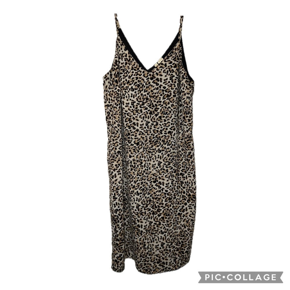Japna Black and Brown Leopard Print Dress